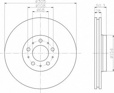 HELLA PAGID 8dd355107071 -  Тормозной диск